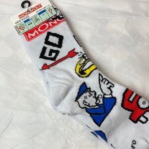 Hasbro Monopoly Colorful Graphic Crew Socks Themed Crew Sz 7-10 Kids New Go